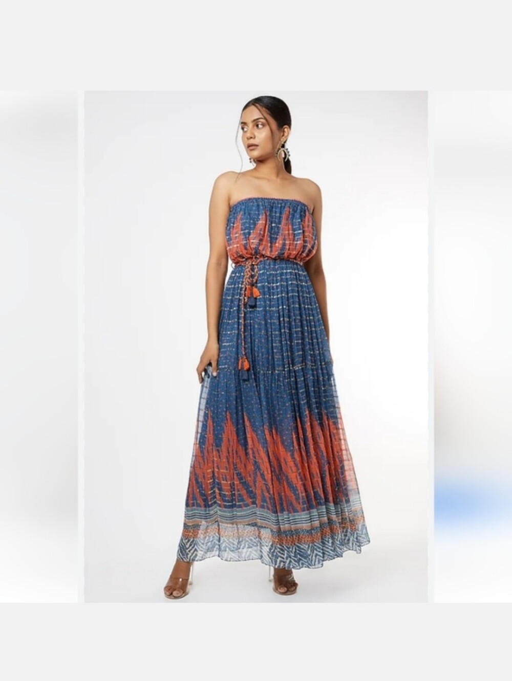 Anthropologie X Verb Pallavi Singhee Nora Strapless Maxi Dress Removable Belt